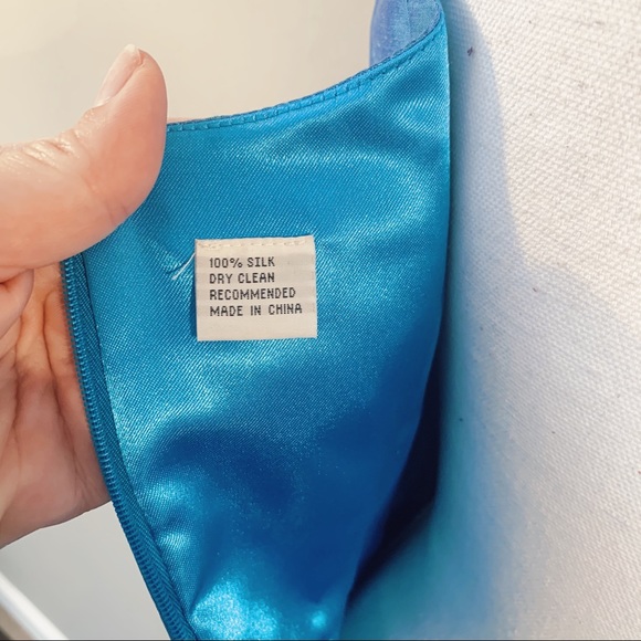 NWT Jenny Yoo 100% Silk Mist Blue Sleeveless formal B2B2308D dress - Picture 5 of 7